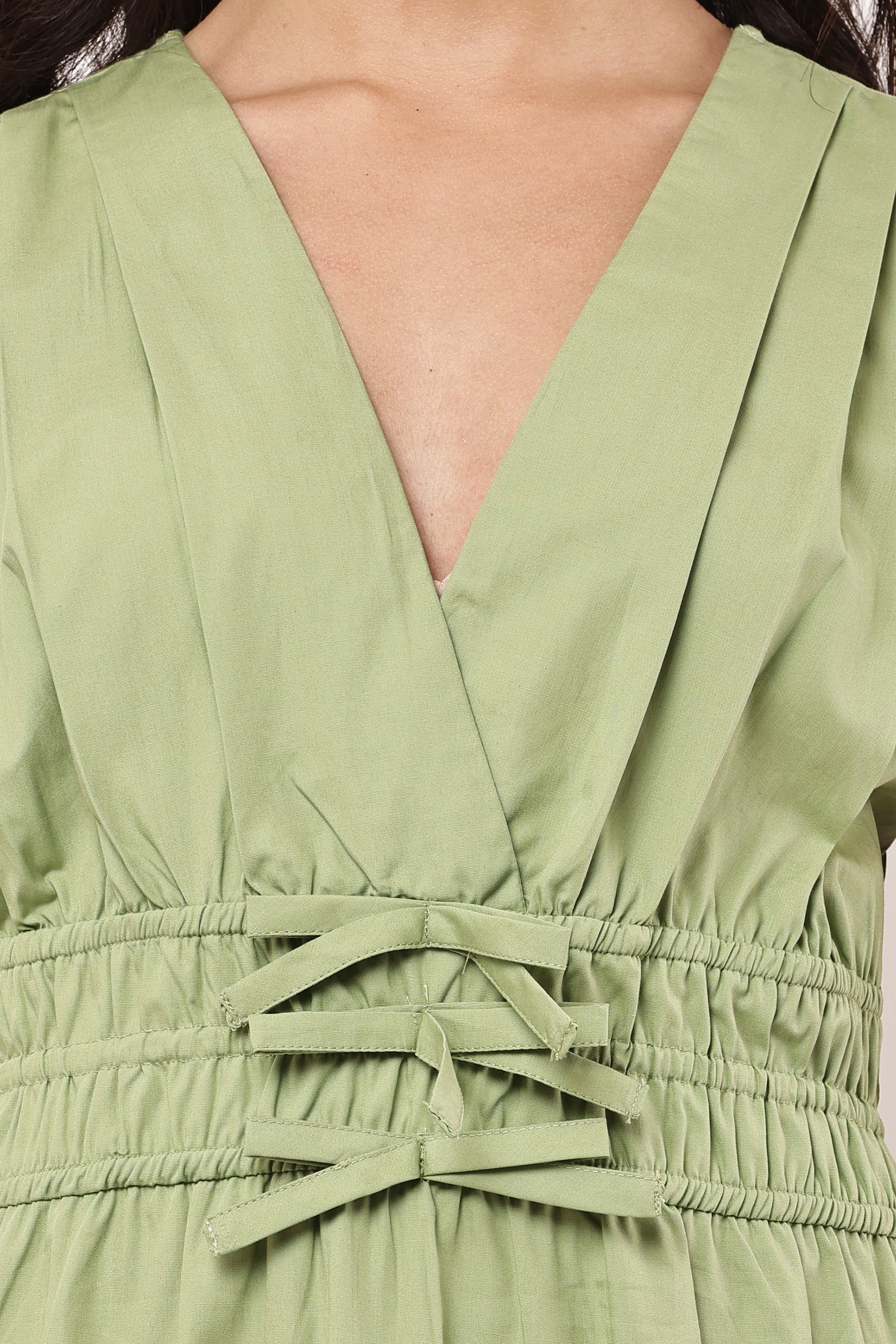 Selena Sage Maxi Dress - Waist Tie Detail Close-up