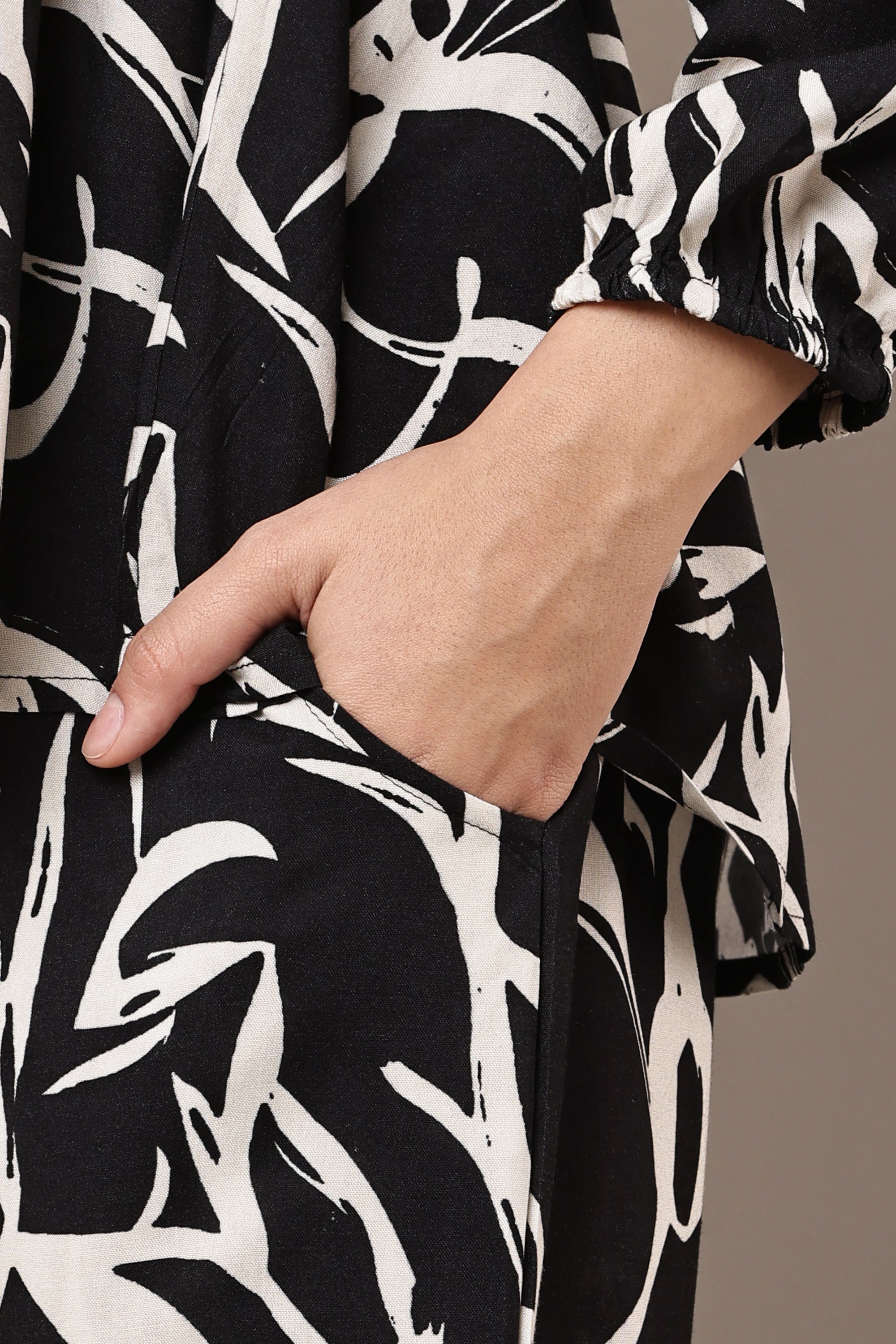 Luna Script Co-ord Set - Side Pocket Detail Close-up