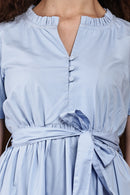 Liora Mist Maxi Dress - Button Detail Close-up
