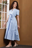 Liora Mist Sky Blue Maxi Dress - Full Body View
