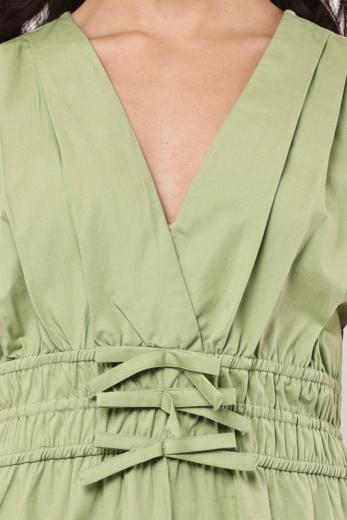 Selena Sage Maxi Dress - Waist Tie Detail Close-up
