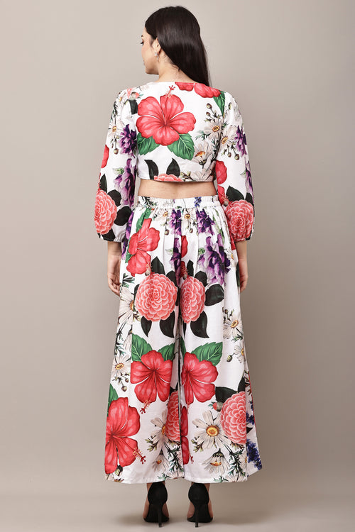 Hibiscus Paradise Vibrant Floral Co-ord Set - Back View
