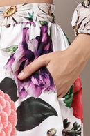 Hibiscus Paradise Floral Palazzo Pants - Side Pocket Detail Close-up
