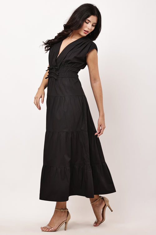 Noira Black Sleeveless Mini Dress - Side View
