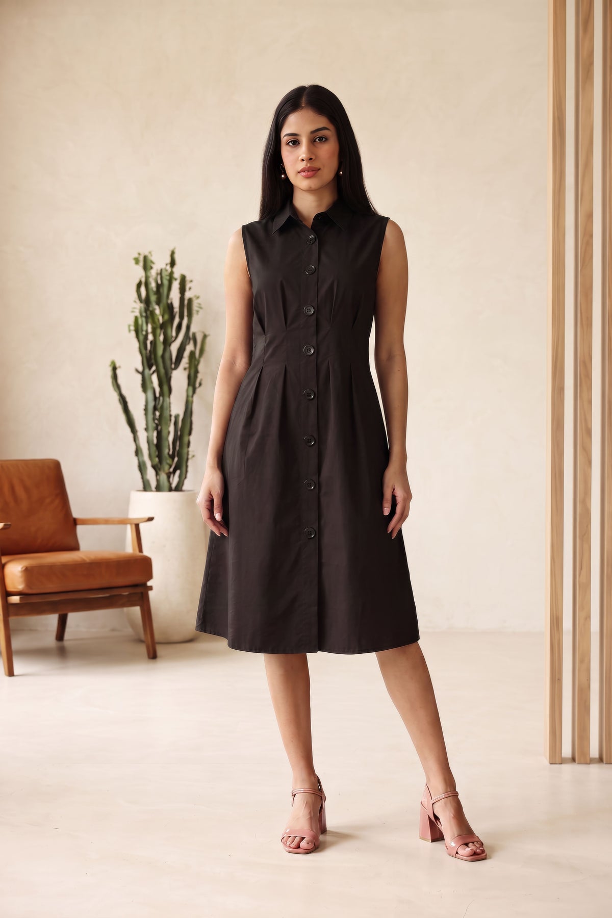 black sleeveless shirt dress Women Cotton Midi Dress First Impressions One Shoulder 20% Nylon Size:52-53 Skirts & Shorts